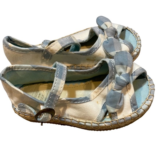 Janie and Jack First Bloom Kids Blue and White Shoes Sandals 6 - Picture 2 of 5